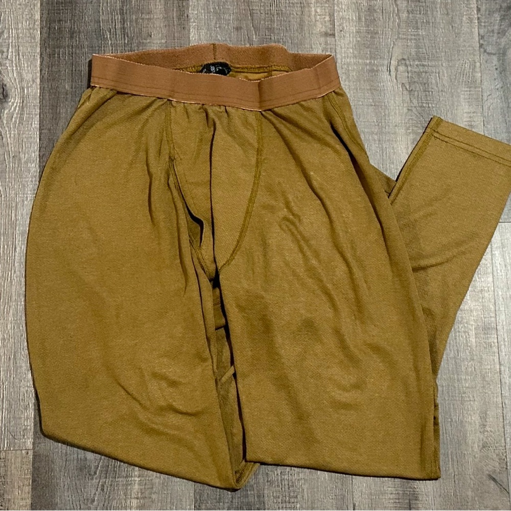 Men’s Large Military Coyote Brown Antimicrobial Thermal Pants